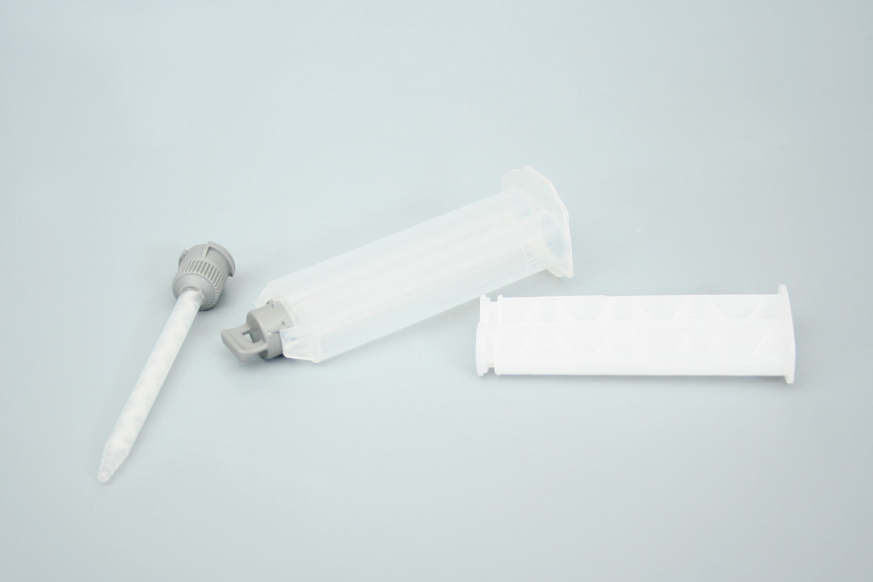 Doppelspritze 25ml, Doppelkartusche leer inkl. Stößel mit Kolbenverschluss